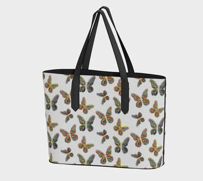 Sac Fourre Tout En Cuir Vegan - La Chaleur du Soleil - Papillons