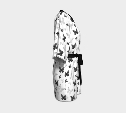 Robe de chambre -Motif Papillon Noir & Blanc