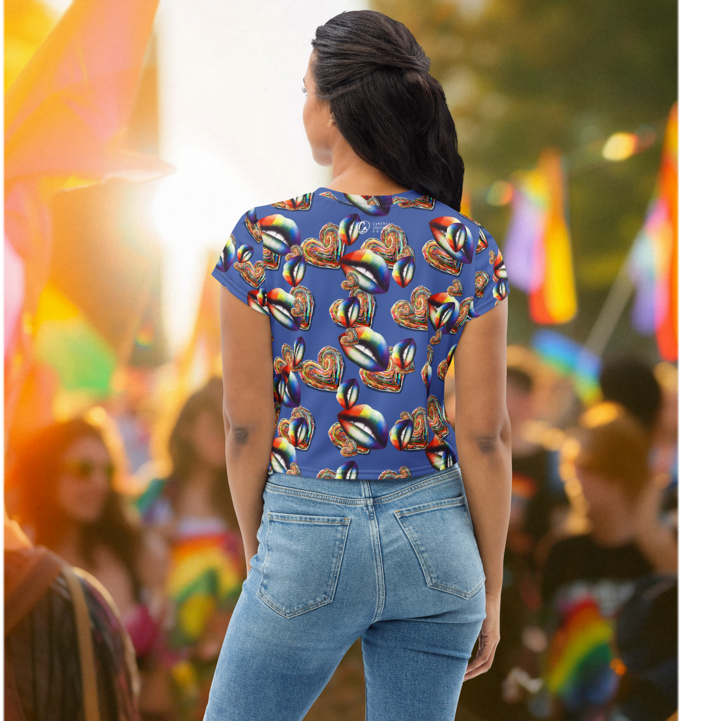 T-shirt Crop-Top - Bleu - Pride & Freedom 🏳️‍🌈