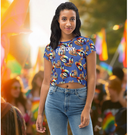 T-shirt Crop-Top - Bleu - Pride & Freedom 🏳️‍🌈