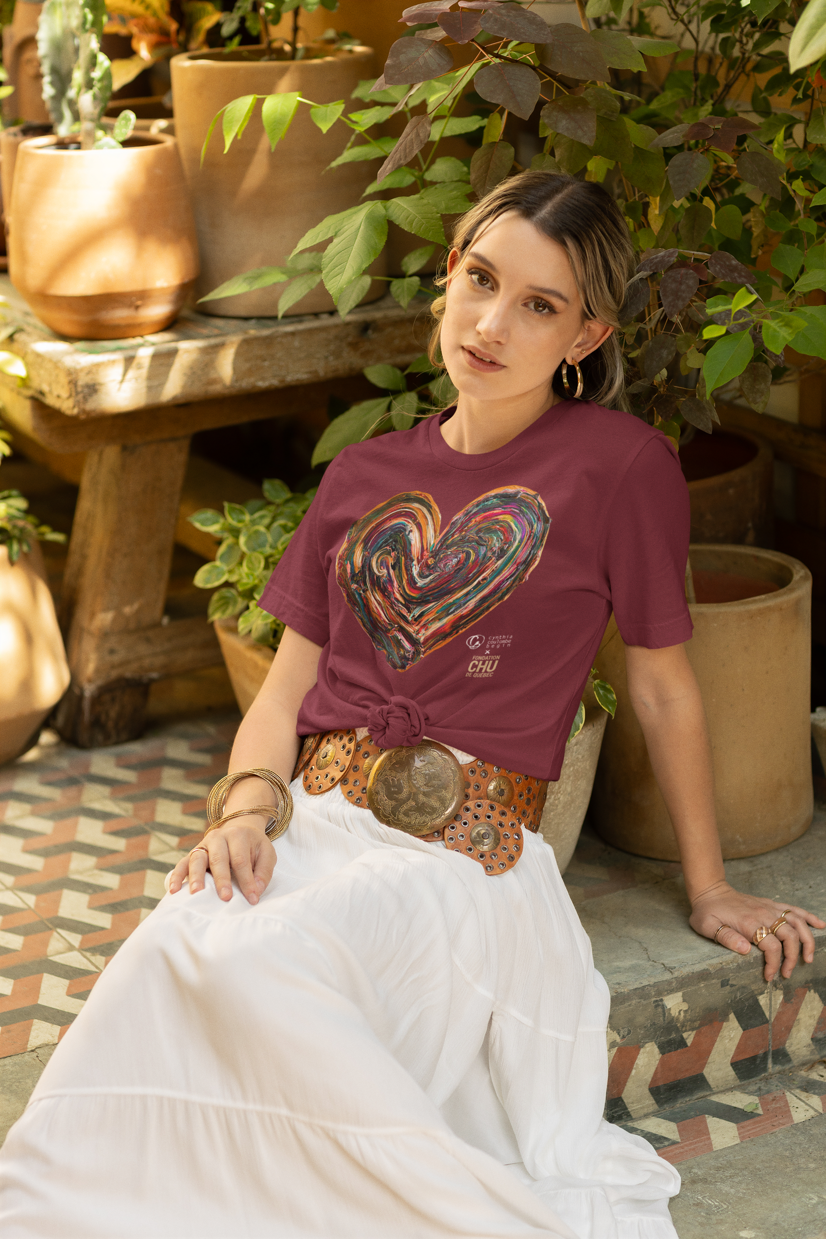 T-shirt signature CCB – Le Coeur des Souhaits - CHU de Québec - Framboise vin