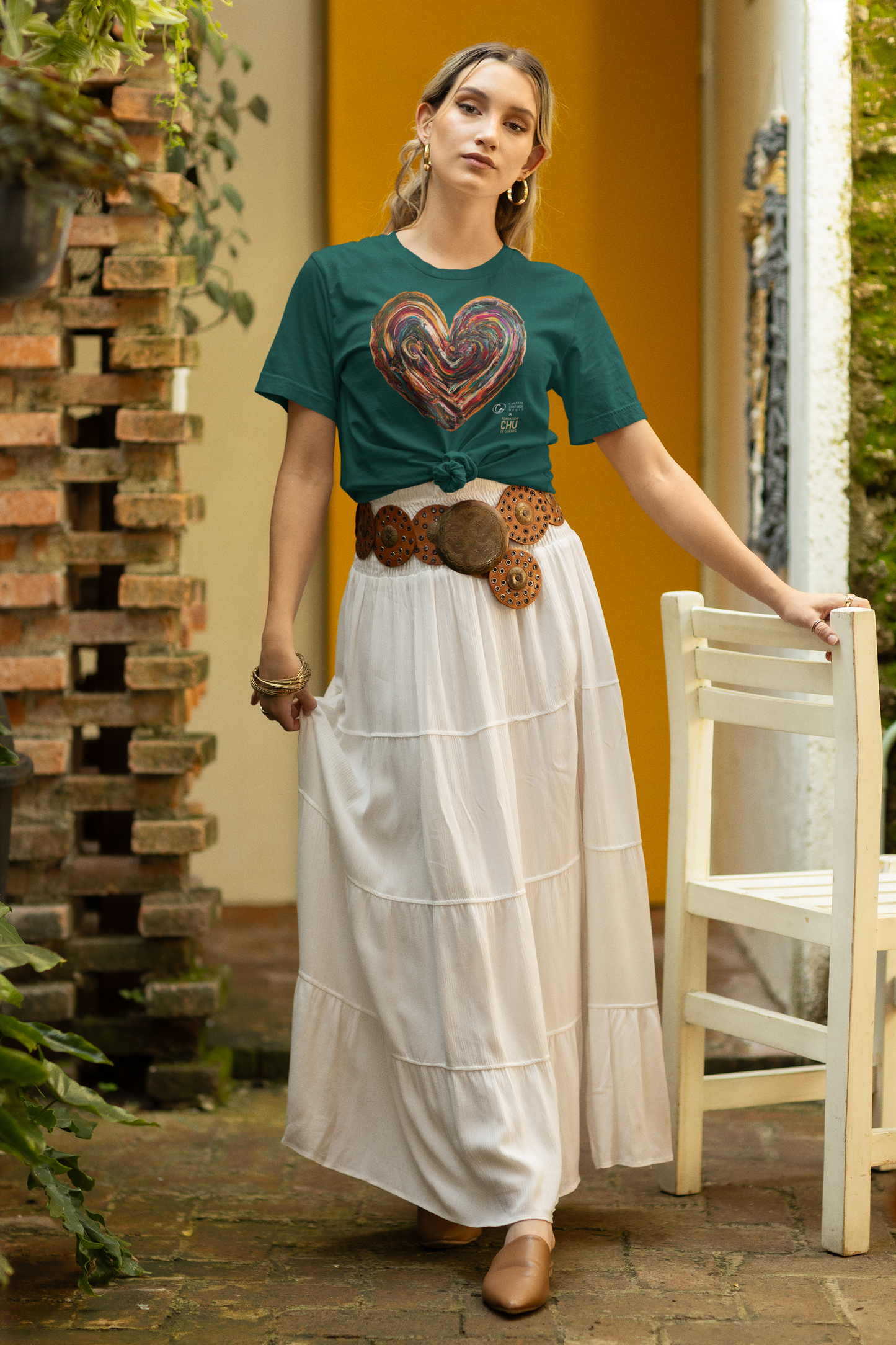 T-shirt signature CCB – Le Coeur des Souhaits - CHU de Québec - Bleu prusse