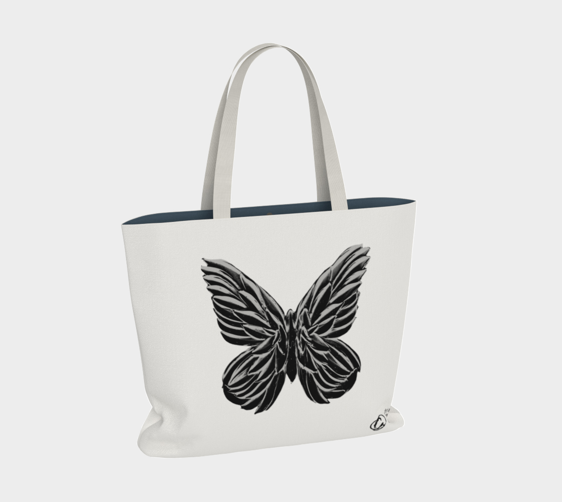 Grand Sac Fourre-Tout en Coton - L’essentiel, mes Ailes - Papillon