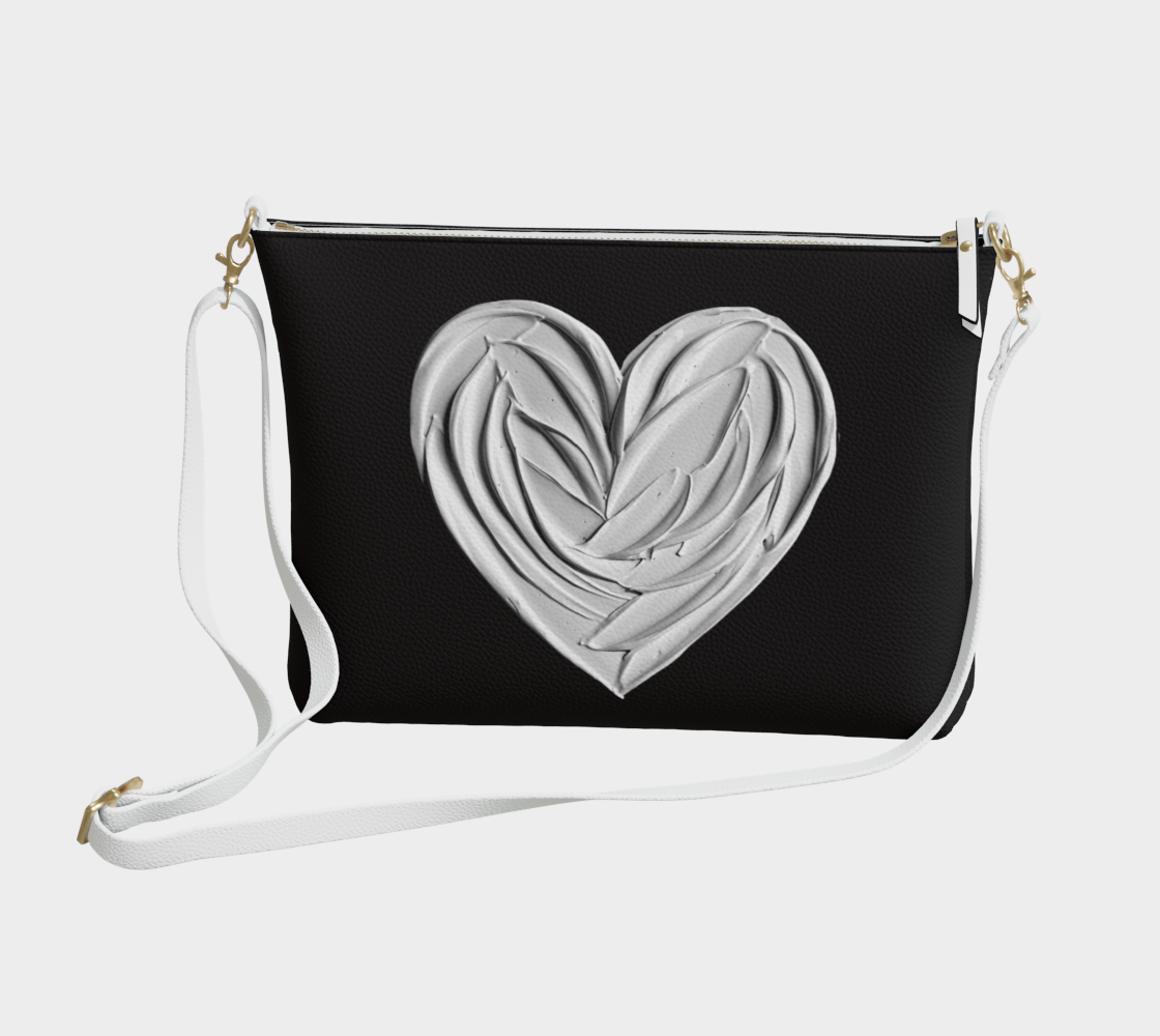 Sac À Main Bandoulière - Coeur Pur - En Cuir Vegan Noir - Édition Limitée