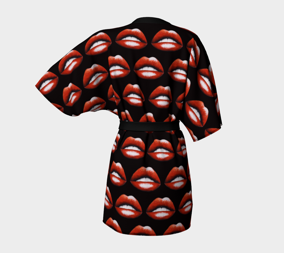 Robe de chambre Kimono - Noir - Bouche - Édition Limitée