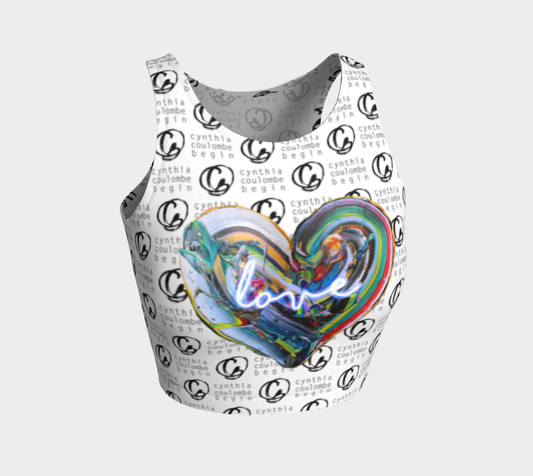 Love & Feelings - Camisole Courte de Sport (Logo Blanc)