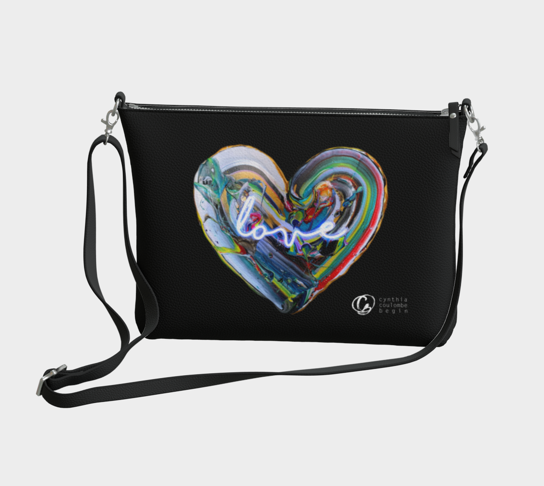 Love & Feelings Sac À Main Bandoulière  En Cuir Vegan Noir - Édition Limitée