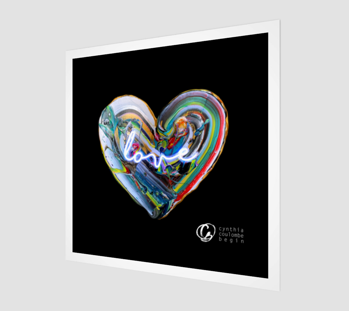 Coeur Love Noir - Affiche - Édition Limitée