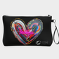 Love & Feelings - Sac «clutch» ou étui à maquillage en cuir végan Noir - Édition Limitée