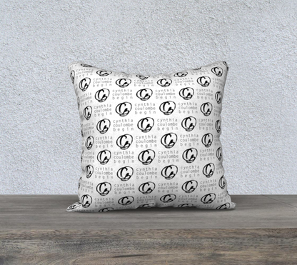 Divine Douceur - Housse de Coussin Logo Blanc