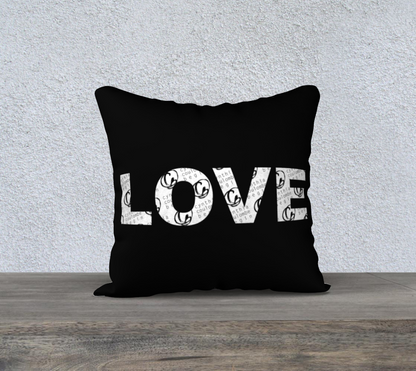 Divine Douceur- Housse de Coussin  Love Noir