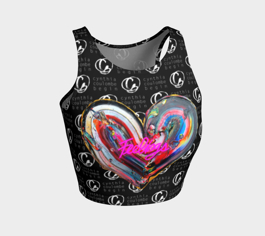 Love & Feelings Camisole Courte de Sport (Logo Noir)